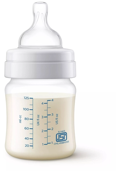 Avent Anti-Colic Baby Bottle SCF810/20 for 0m+ Baby, 125 ml (2x125ml), Pack of 1