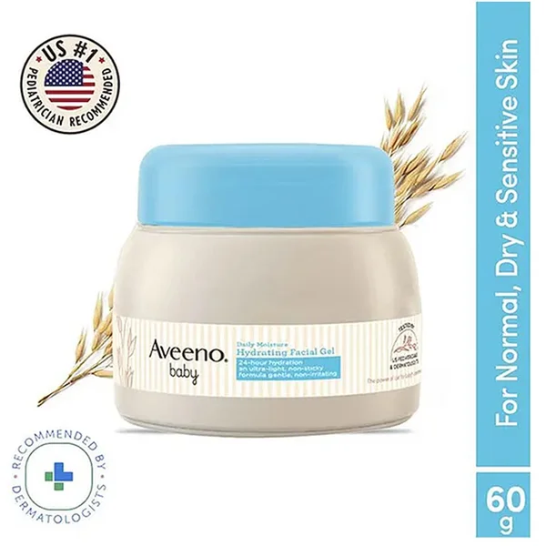 Aveeno Baby Daily Moisture Hydrating Facial Gel, 60 gm, Pack of 1