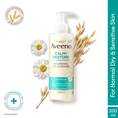 Aveeno Calm+Restore Nourishing Oat Cleanser, 200 ml