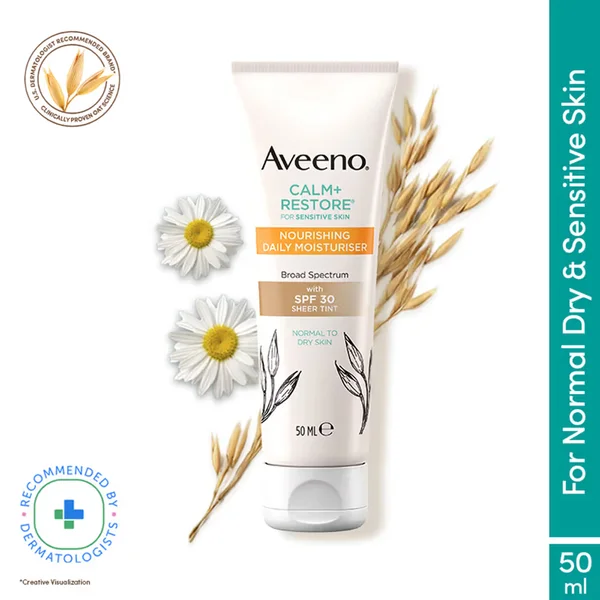 Aveeno Calm+Restore Nourishing SPF 30 Moisturiser, 50 ml