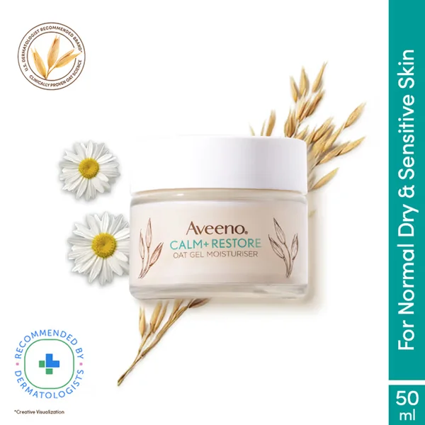 Aveeno Calm + Restore Oat Gel Moisturiser, 50 gm