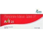 Avil 25 Tablet 15's, Pack of 15 TabletS