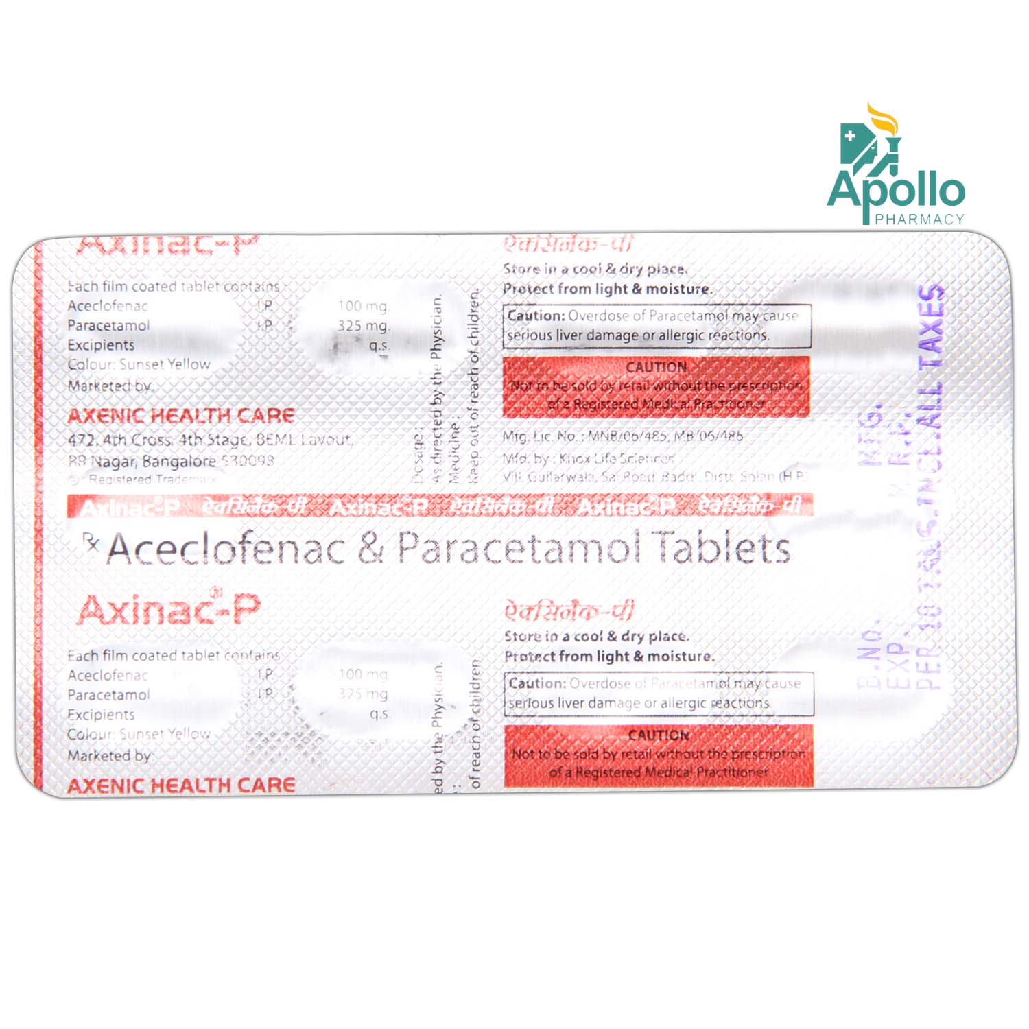 Axinac P Tablet 10's, Pack of 10 TabletS Axinac P Tablet 10's, Pack of 10 TabletS