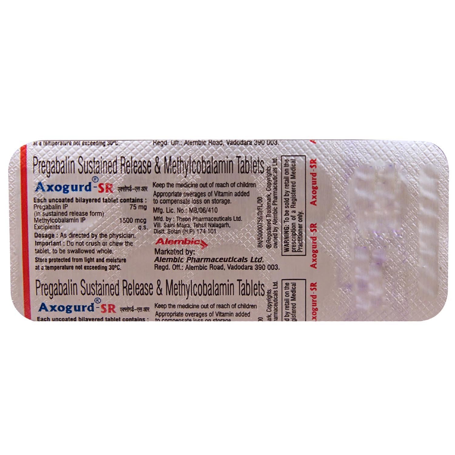 Axogurd-SR Tablet 10's, Pack of 10 Axogurd-SR Tablet 10's, Pack of 10