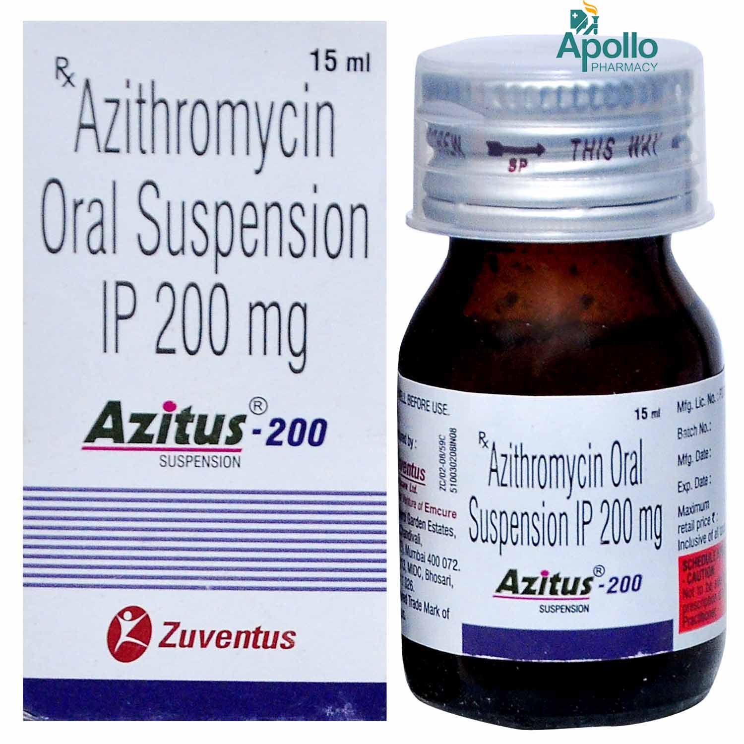 Azitus-200 Suspension 15 ml, Pack of 1 Suspension Azitus-200 Suspension 15 ml, Pack of 1 Suspension