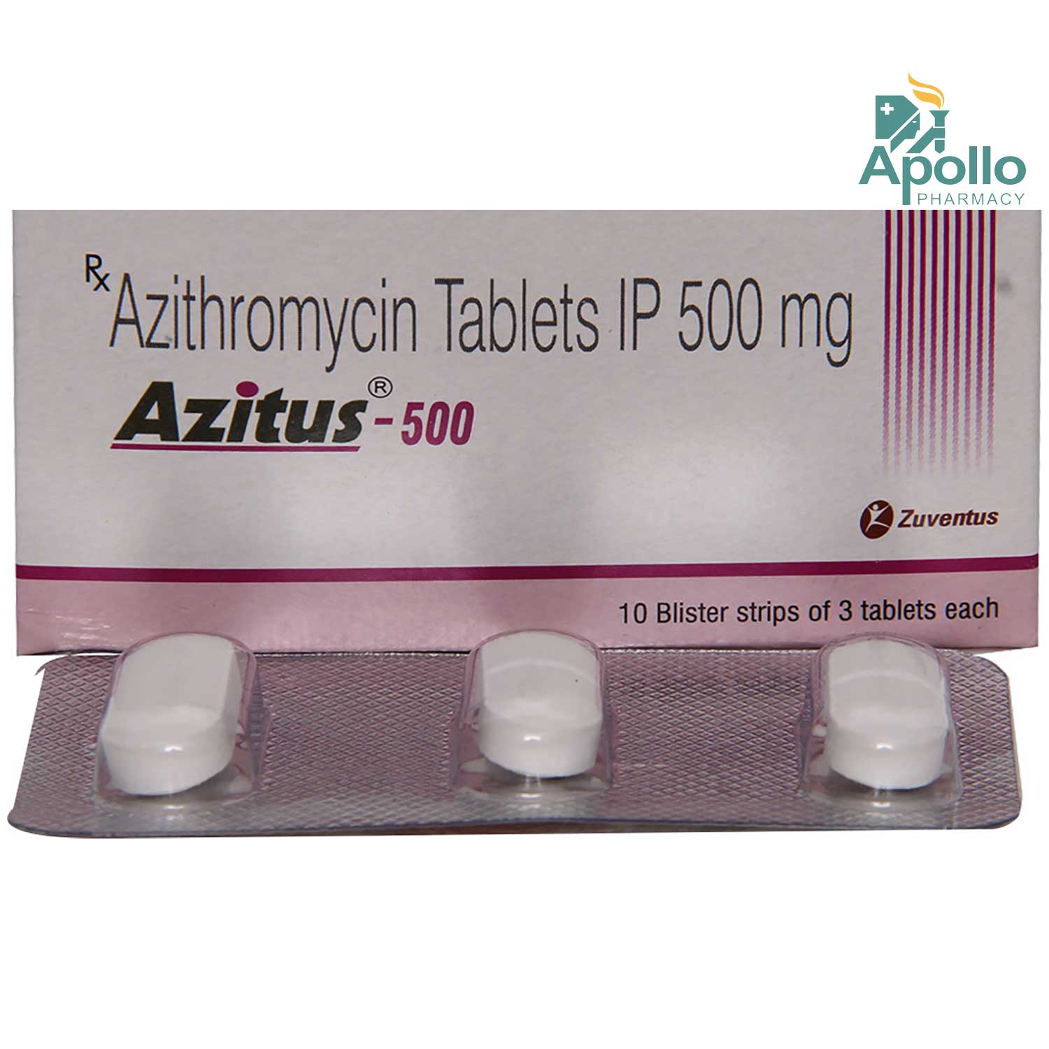 Azitus 500 mg Tablet 3's, Pack of 3 TABLETS Azitus 500 mg Tablet 3's, Pack of 3 TABLETS
