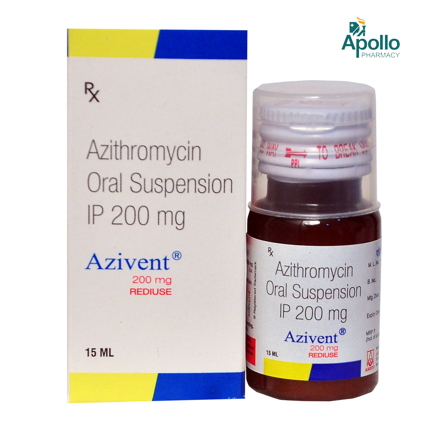 Azivent 200 mg Suspension 15 ml, Pack of 1 Suspension Azivent 200 mg Suspension 15 ml, Pack of 1 Suspension