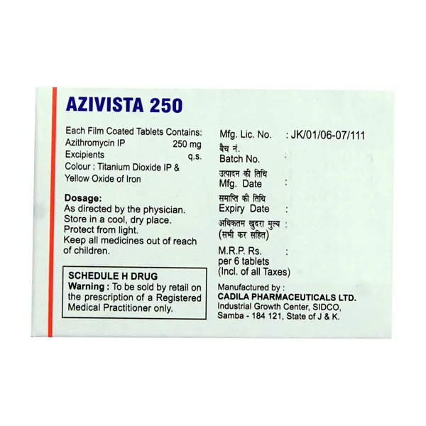 Azivista 250 mg Tablet 6's