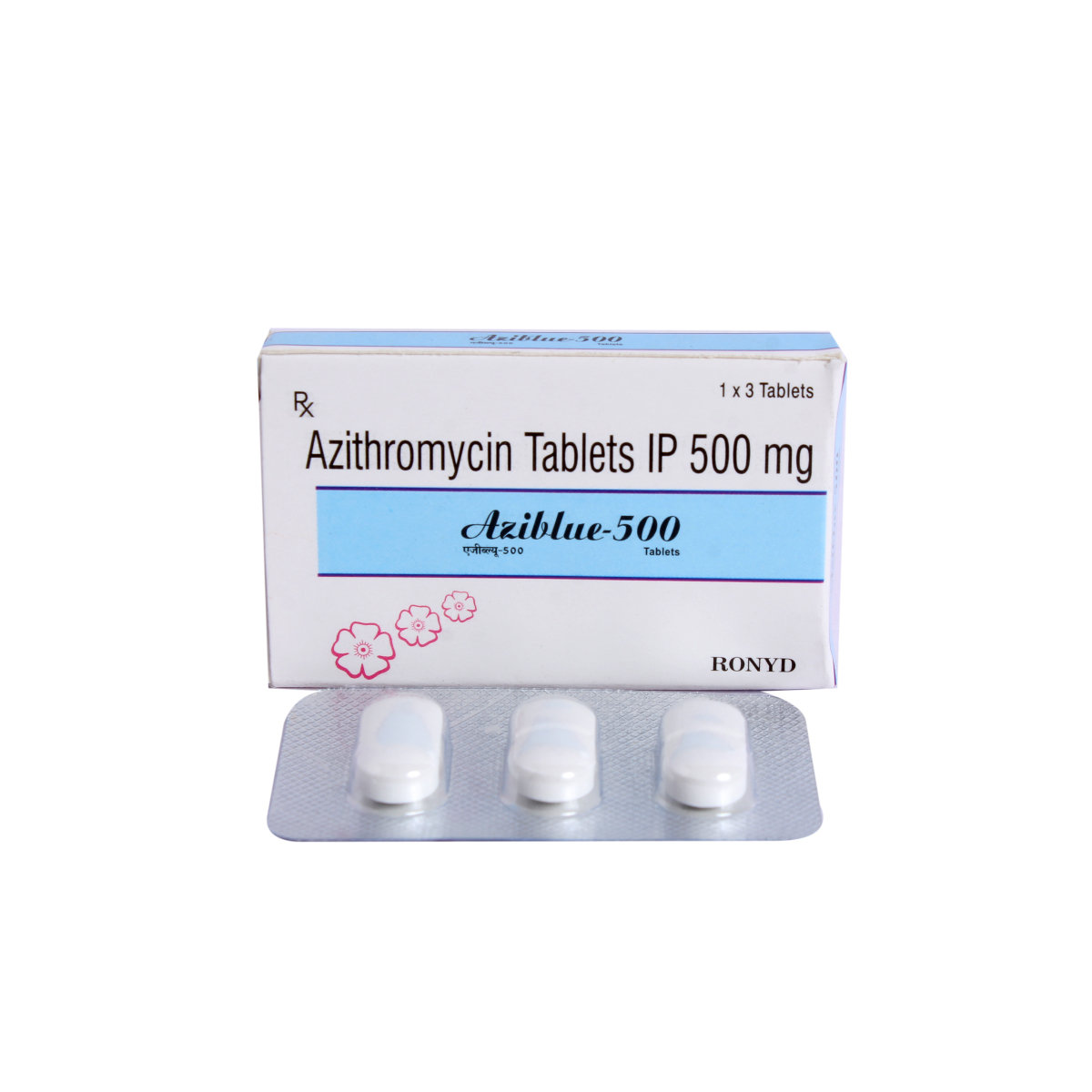 Aziblue 500 mg Tablet 3's, Pack of 3 TabletS Aziblue 500 mg Tablet 3's, Pack of 3 TabletS