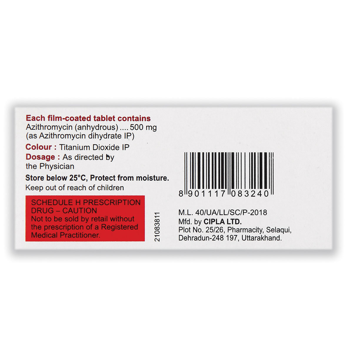 Azomycin 500 mg Tablet 3's, Pack of 3 TABLETS Azomycin 500 mg Tablet 3's, Pack of 3 TABLETS