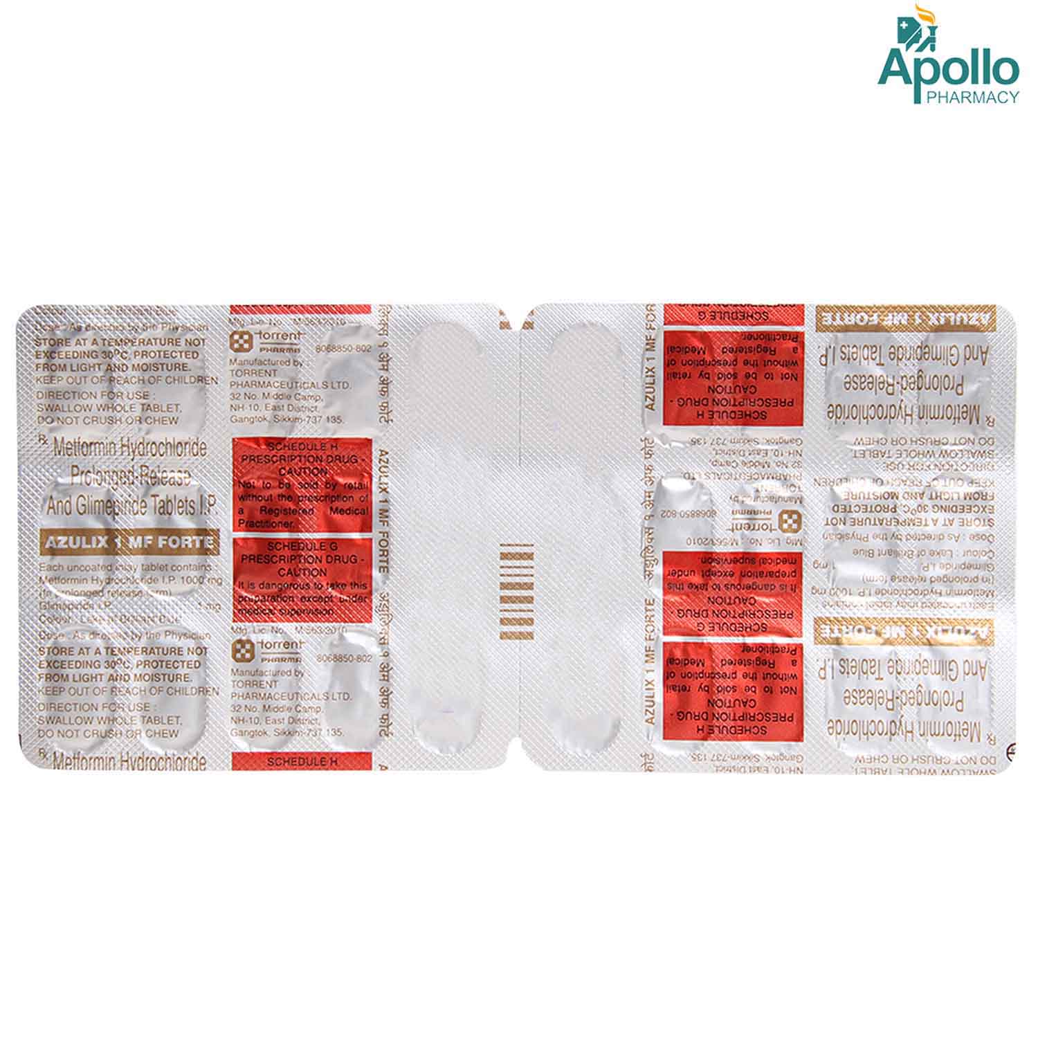 Azulix 1 MF Forte Tablet 15's, Pack of 15 TABLETS Azulix 1 MF Forte Tablet 15's, Pack of 15 TABLETS