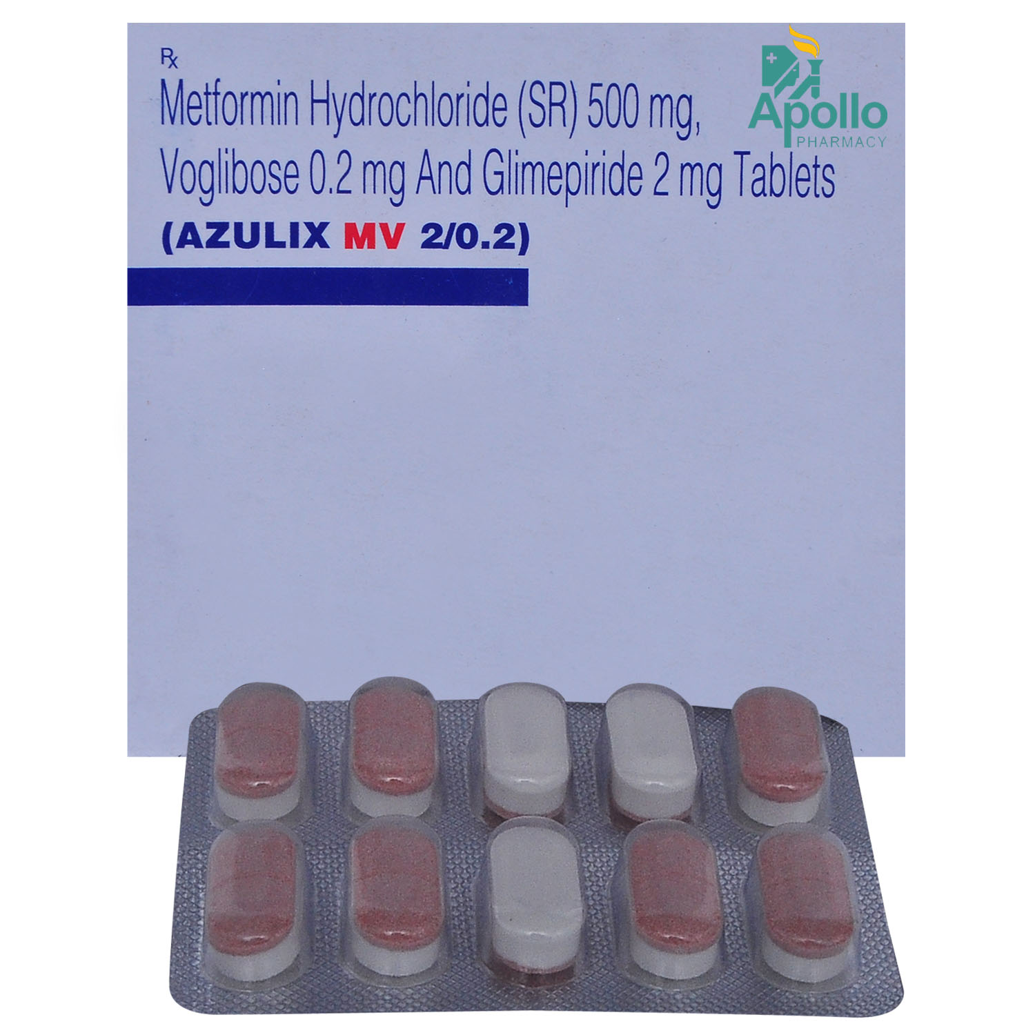 Azulix MV 2/0.2 Tablet 10's, Pack of 10 Azulix MV 2/0.2 Tablet 10's, Pack of 10