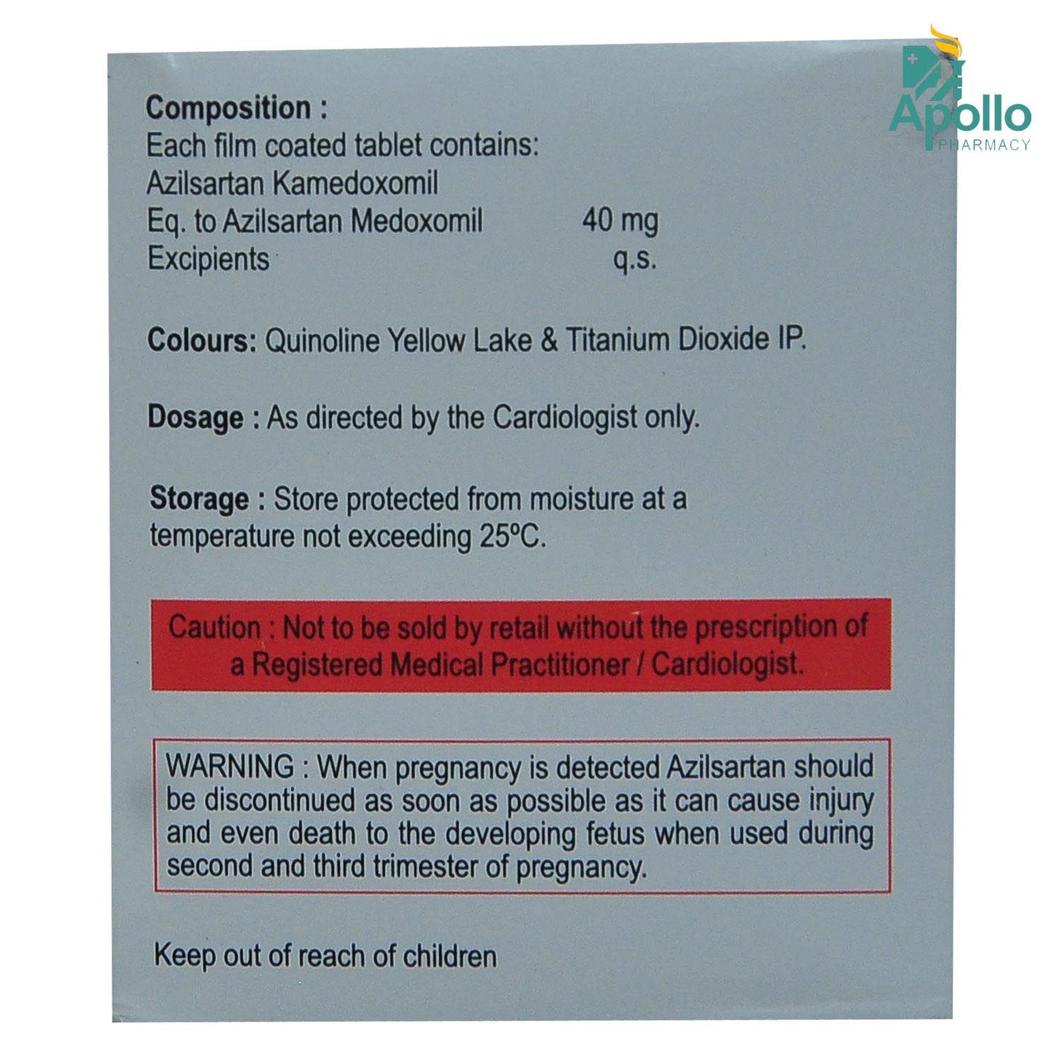 Azutan 40 Tablet 15's, Pack of 15 TABLETS