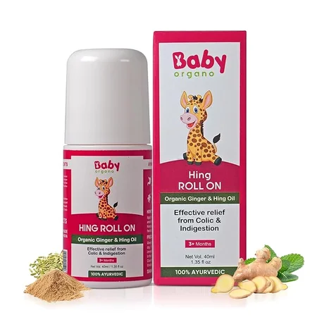 Baby Organo 100% Ayurvedic Hing Roll On for New Born Baby, 40 ml
