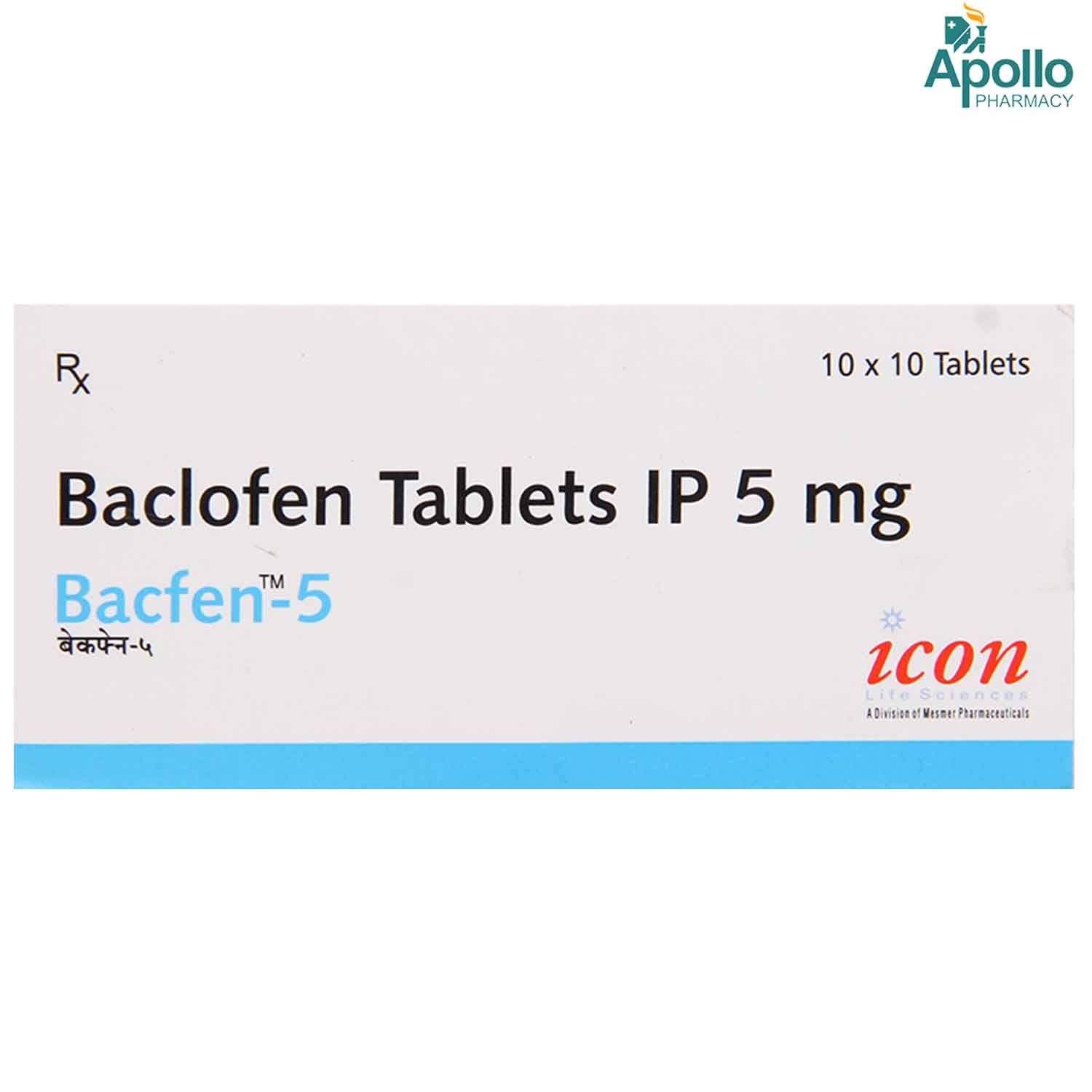 Buy Bacfen 5 Tablet 10's Online