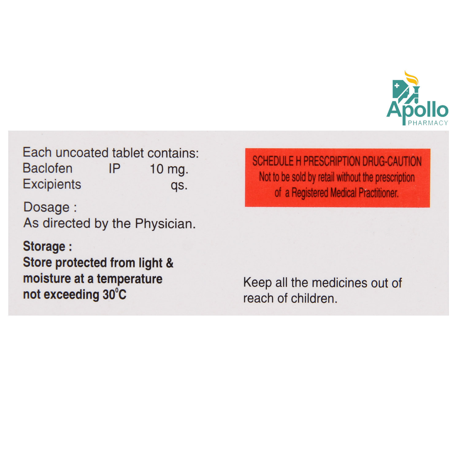 Bacfen-10 Tablet 10's, Pack of 10 TABLETS Bacfen-10 Tablet 10's, Pack of 10 TABLETS