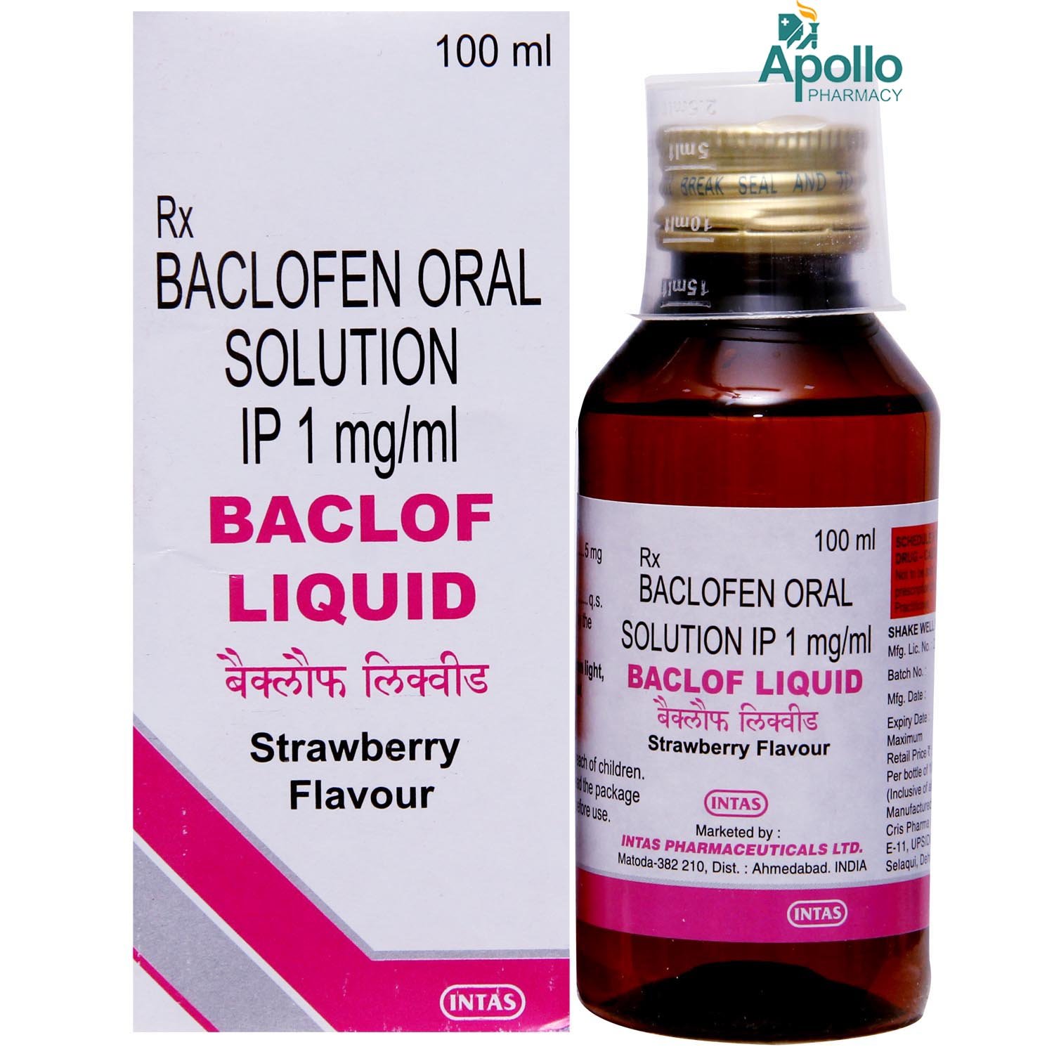 Baclof Strawberry Liquid 100 ml, Pack of 1 Liquid Baclof Strawberry Liquid 100 ml, Pack of 1 Liquid