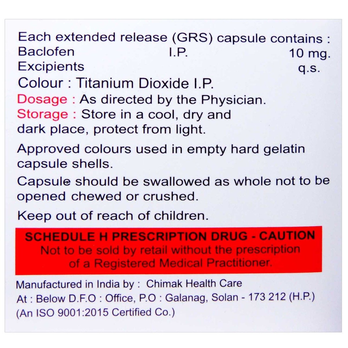 Bacfen XL 10 Tablet 10's, Pack of 10 TABLETS Bacfen XL 10 Tablet 10's, Pack of 10 TABLETS