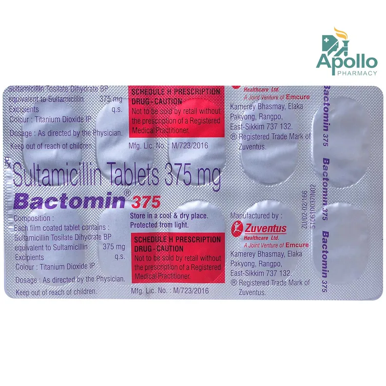 Buy Bactomin 375 Tablet online | Uses, Side Effects, Price and ...