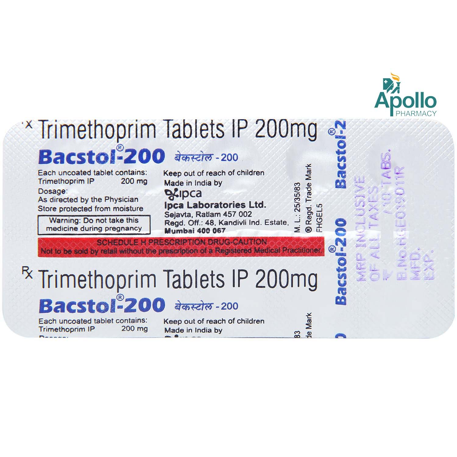 Bacstol 200 Tablet 10's, Pack of 10 TABLETS Bacstol 200 Tablet 10's, Pack of 10 TABLETS