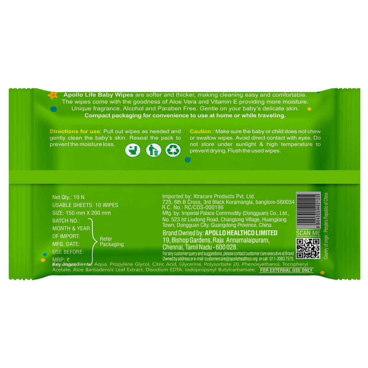 Apollo Pharmacy Biodegradable & Flushable Baby Wipes, 20 (2x10) Count, Pack of 2 Apollo Pharmacy Biodegradable & Flushable Baby Wipes, 20 (2x10) Count, Pack of 2