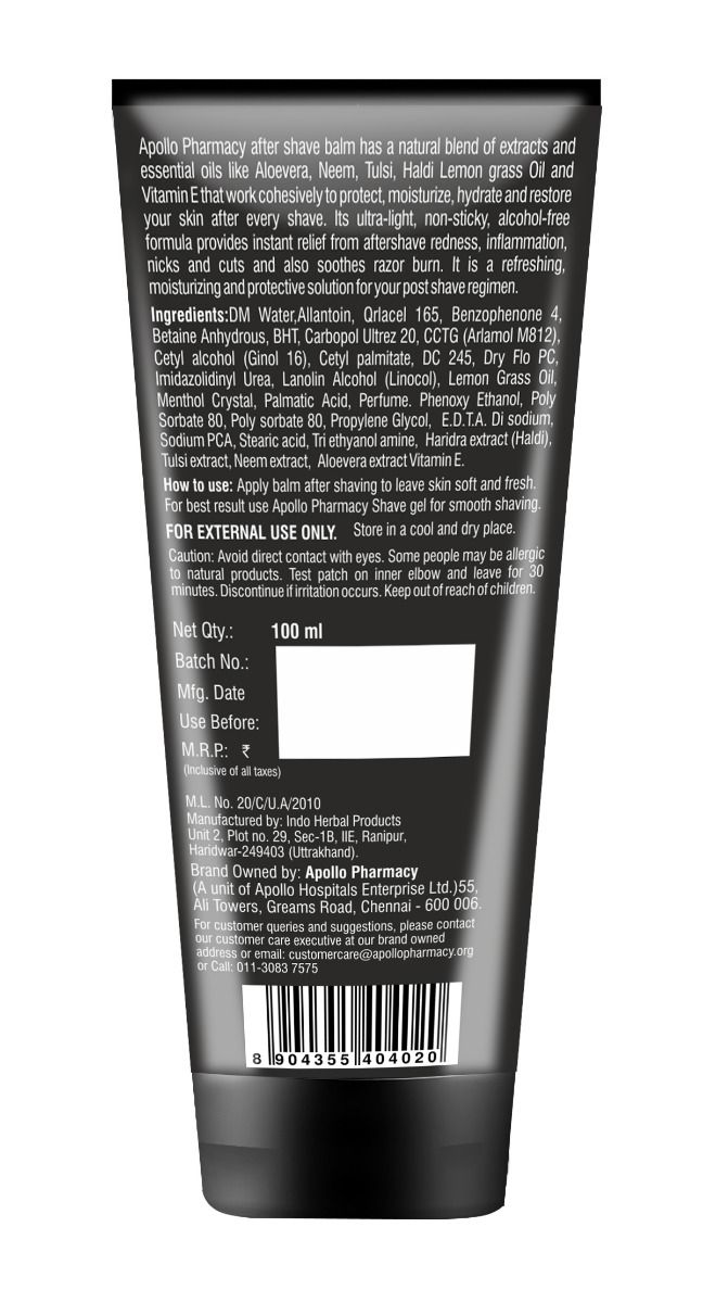 Apollo Pharmacy After Shave Balm, 100 ml Price, Uses, Side Effects