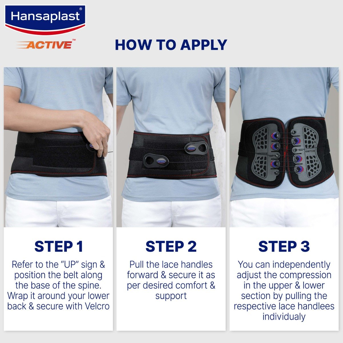 Hansaplast Active Lace Pull Lumbo Sacral Support OSFM (One Size Fits Most), 1 Count, Pack of 1 Hansaplast Active Lace Pull Lumbo Sacral Support OSFM (One Size Fits Most), 1 Count, Pack of 1