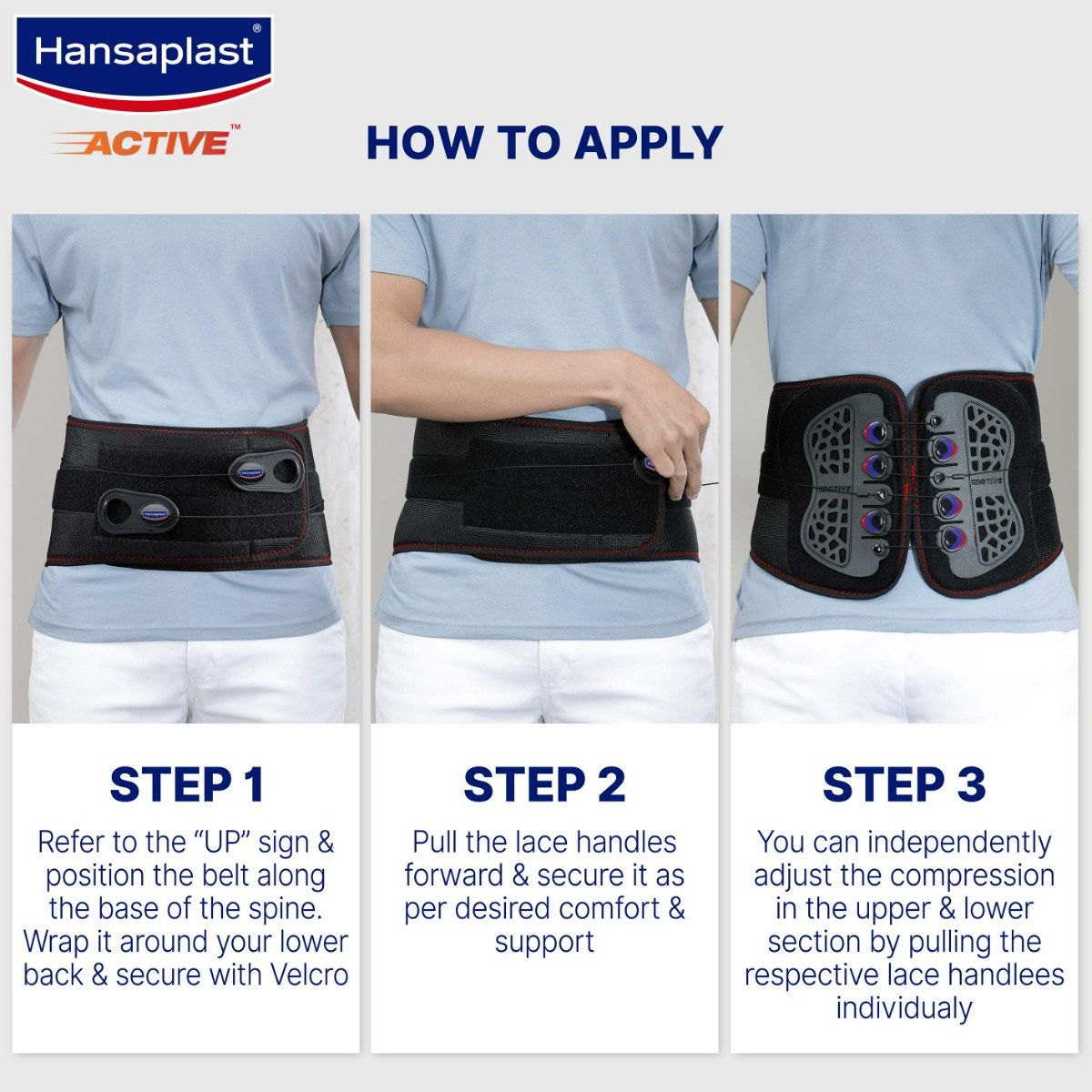 Hansaplast Active Lace Pull Lumbo Sacral Support OSFM (One Size Fits Most), 1 Count, Pack of 1 Hansaplast Active Lace Pull Lumbo Sacral Support OSFM (One Size Fits Most), 1 Count, Pack of 1