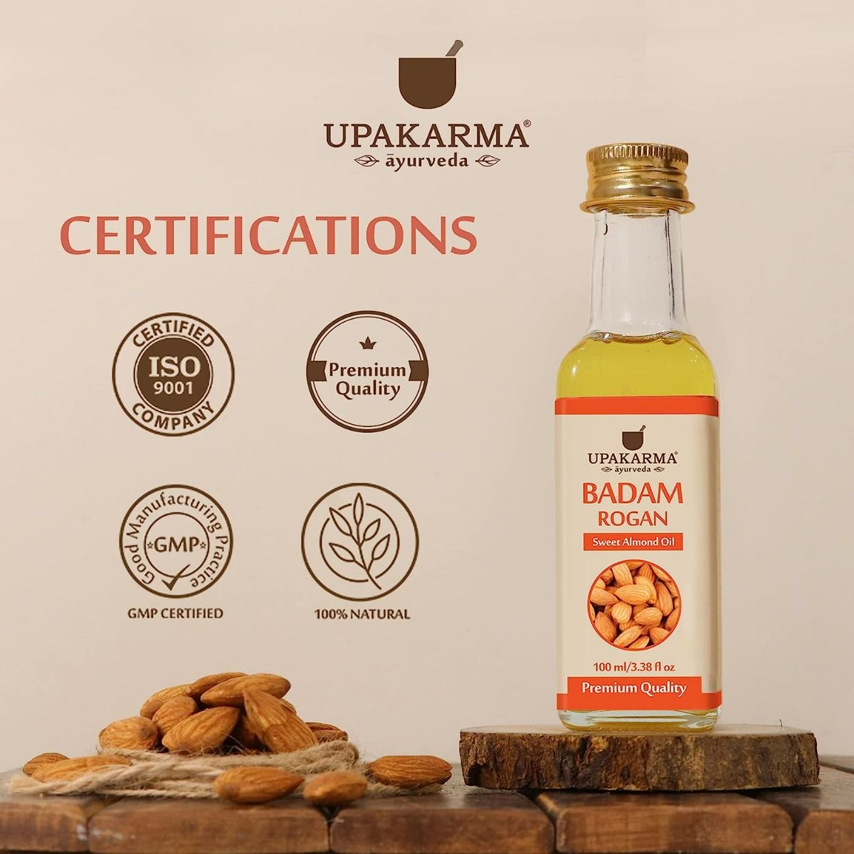 Upakarma Ayurveda Badam Rogan Sweet Almond Oil, 100 ml Price, Uses