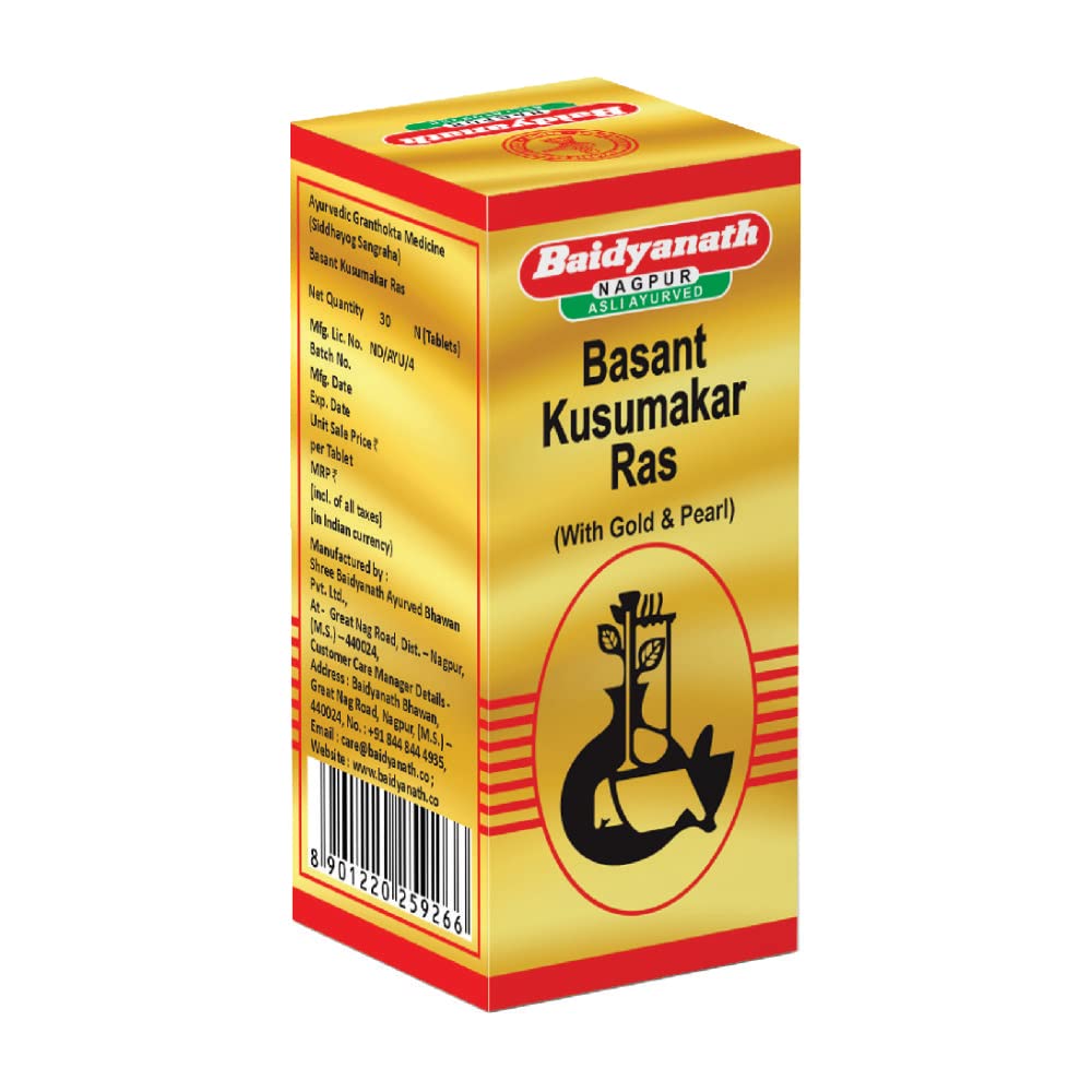 Baidyanath (Nagpur) Basant Kusumakar Ras, 30 Tablets, Pack of 1 Baidyanath (Nagpur) Basant Kusumakar Ras, 30 Tablets, Pack of 1