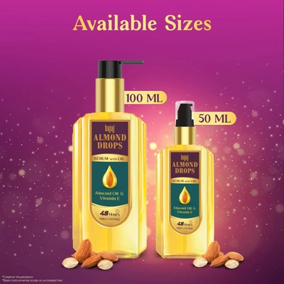 Bajaj Almond Drops Hair Serum with Oil, 100 ml, Pack of 1