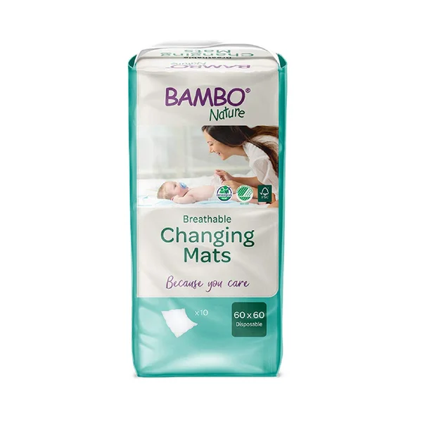 Bambo Nature Soft Disposable Diaper Changing Mat (60cm x 60cm), 1 Count, Pack of 1