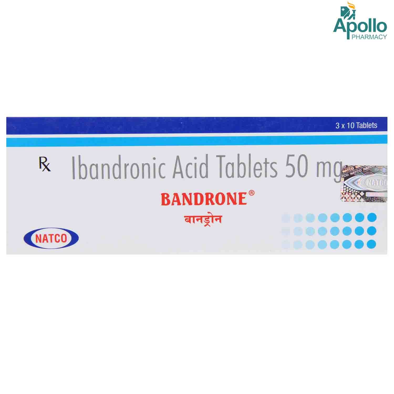 Bandrone 50 mg Tablet 10's, Pack of 10 TABLETS Bandrone 50 mg Tablet 10's, Pack of 10 TABLETS