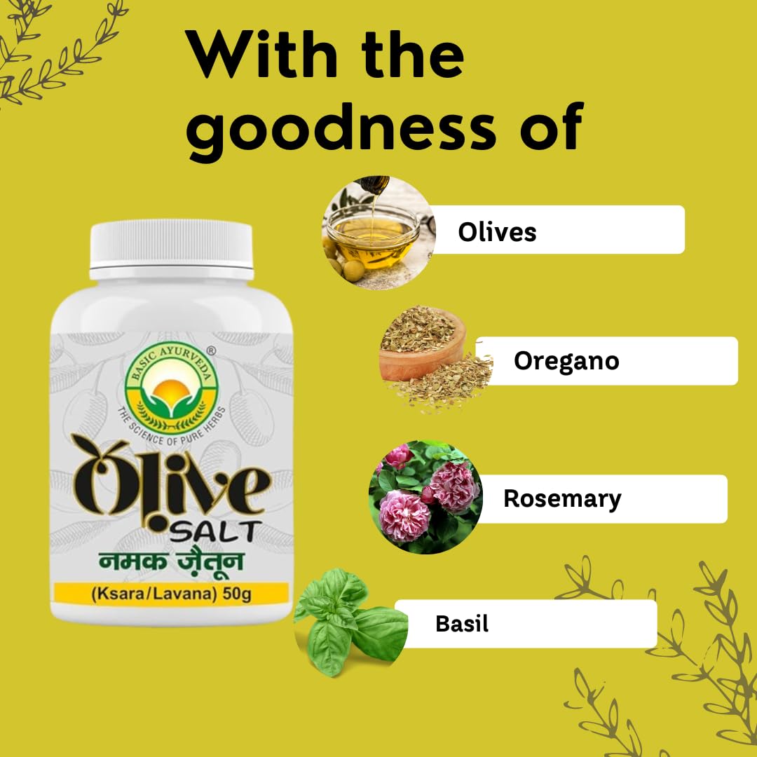 Basic Ayurveda Olive Salt, 50 gm, Pack of 1 Basic Ayurveda Olive Salt, 50 gm, Pack of 1