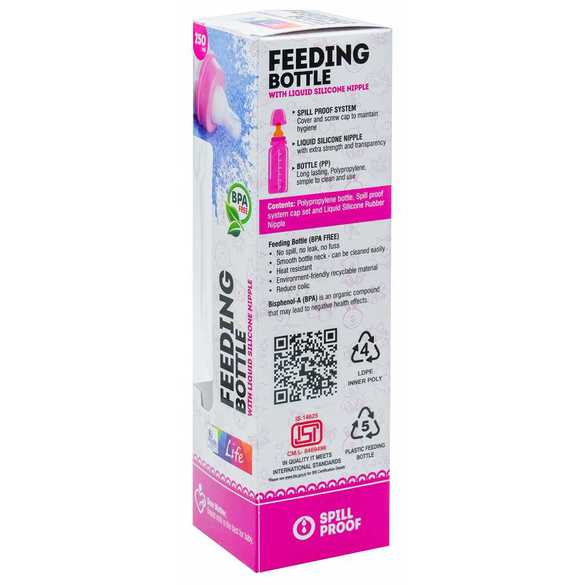 BB Feeding Bottle BPA Free, 250 ml, Pack of 1 BB Feeding Bottle BPA Free, 250 ml, Pack of 1