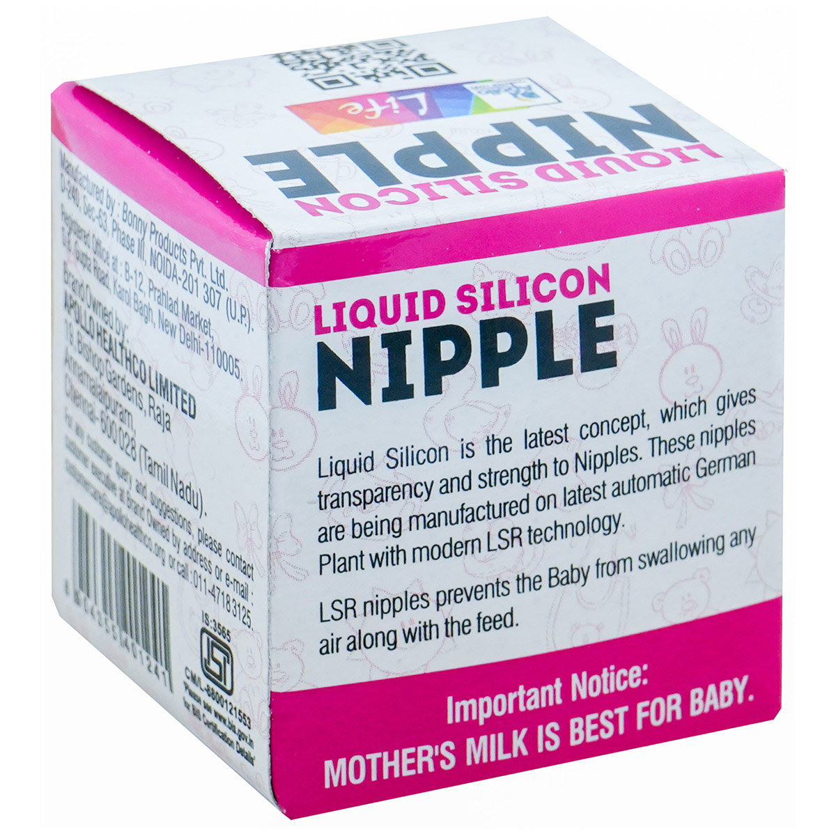 Apollo Life Liquid Silicone Nipple, 1 Count, Pack of 1 Apollo Life Liquid Silicone Nipple, 1 Count, Pack of 1