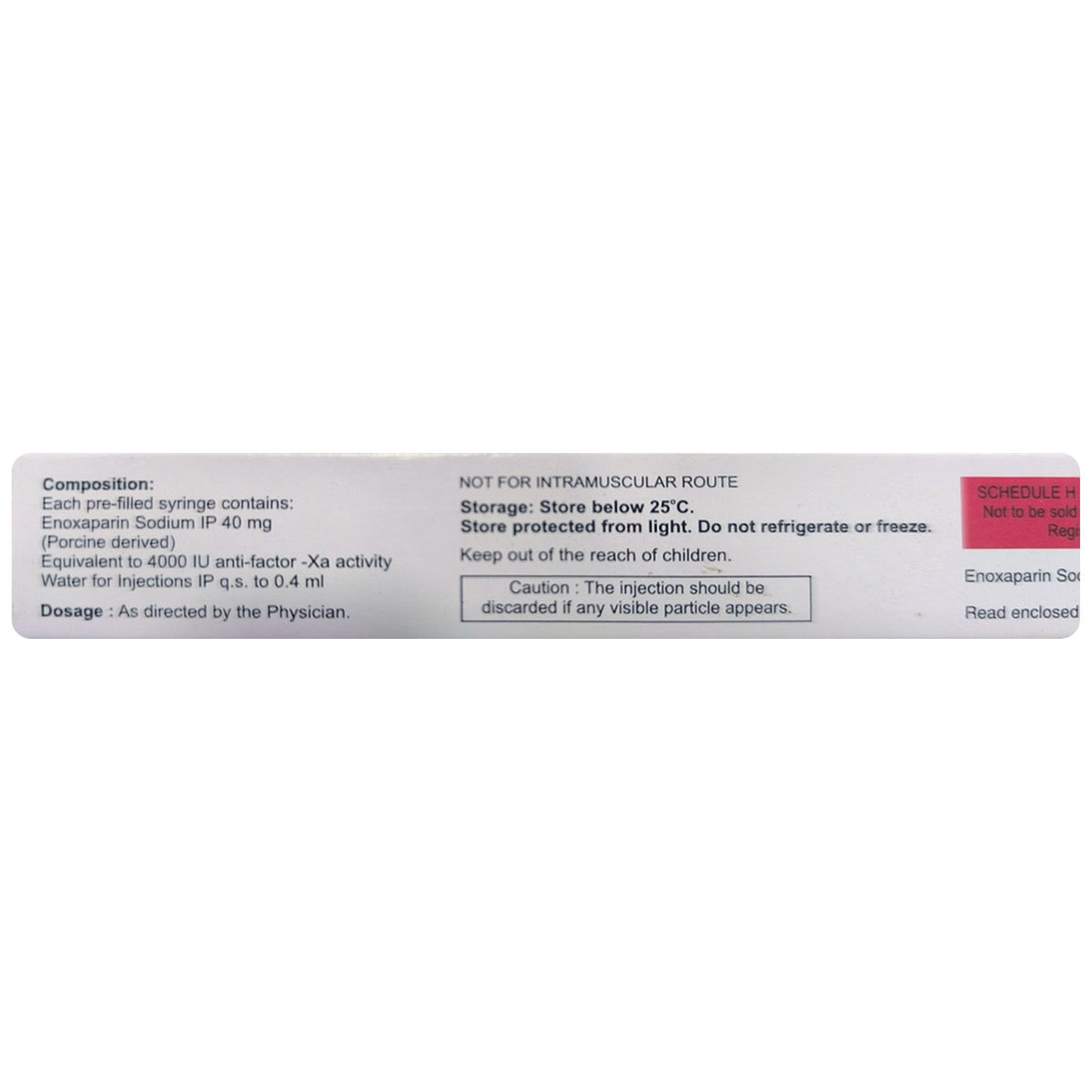 Bdparin 40 mg Injection 0.4 ml, Pack of 1 Bdparin 40 mg Injection 0.4 ml, Pack of 1