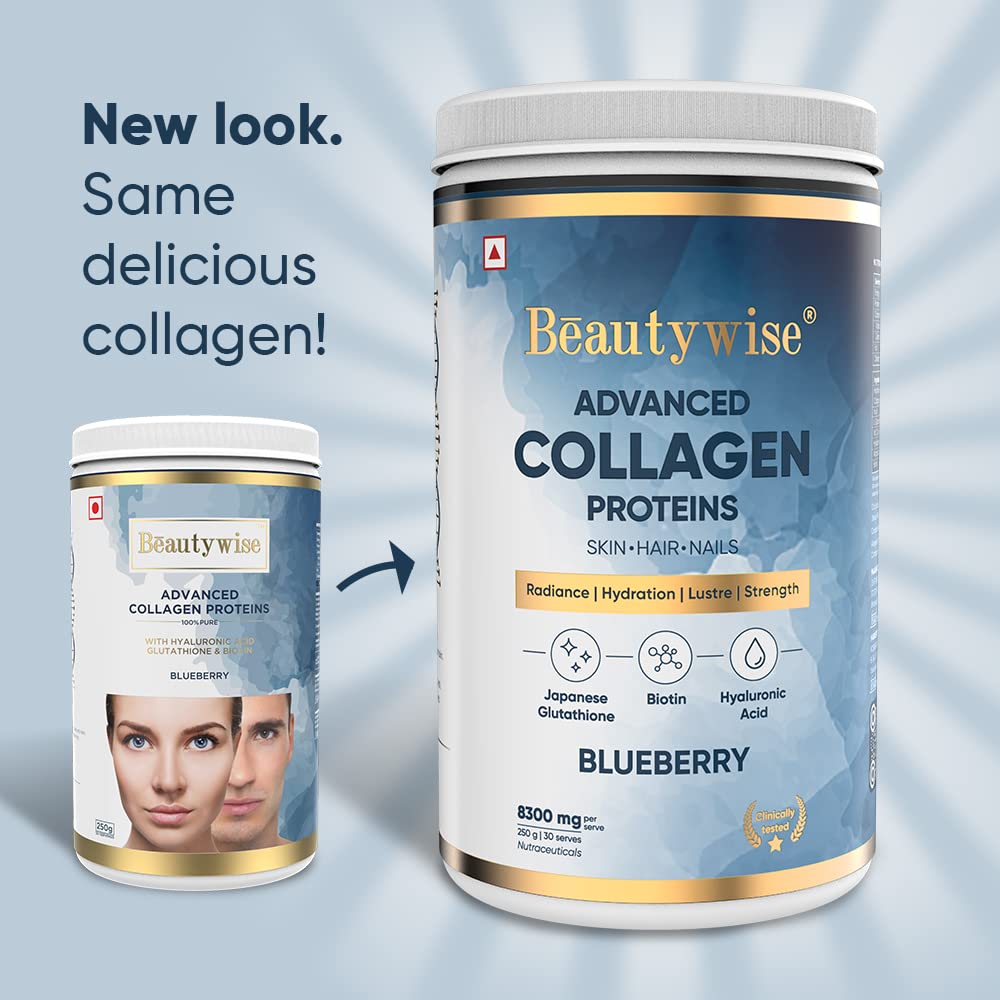 Beautywise Advanced Collagen Proteins Blueberry Flavour Powder, 250 gm Jar, Pack of 1 Beautywise Advanced Collagen Proteins Blueberry Flavour Powder, 250 gm Jar, Pack of 1