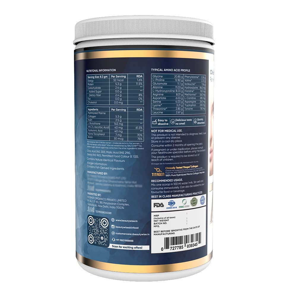 Beautywise Advanced Collagen Proteins Blueberry Flavour Powder, 250 gm Jar, Pack of 1 Beautywise Advanced Collagen Proteins Blueberry Flavour Powder, 250 gm Jar, Pack of 1