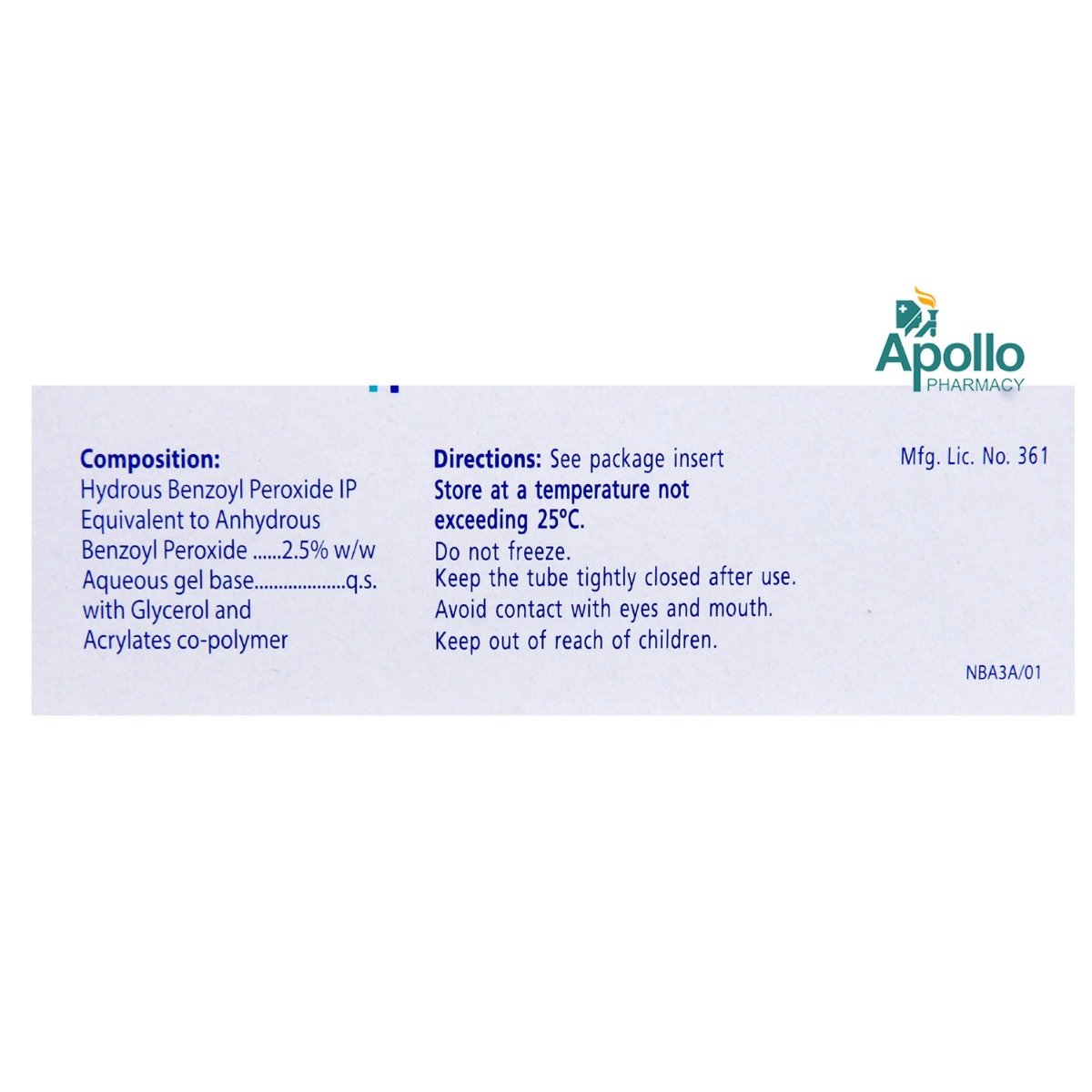 Benzac AC 2.5% Gel 20 gm, Pack of 1 Benzac AC 2.5% Gel 20 gm, Pack of 1