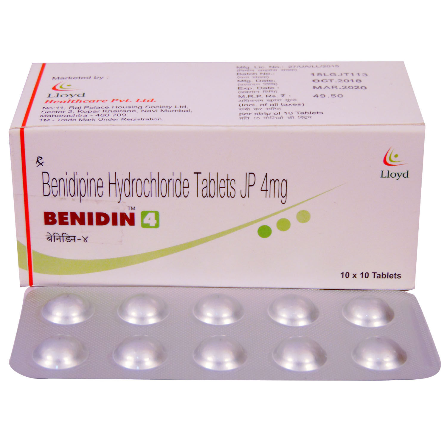 Buy Benidin 4 Tablet 10's Online