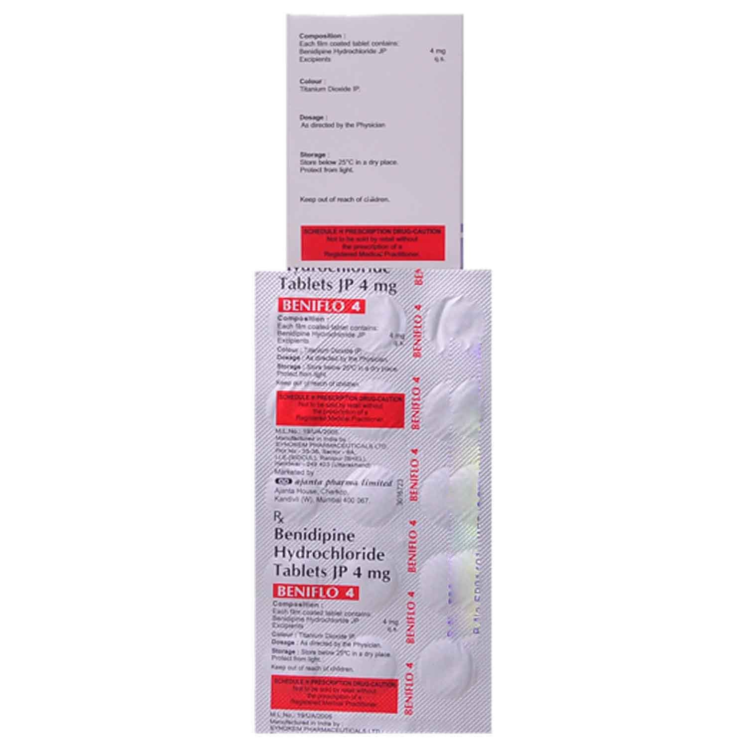 Beniflo 4 mg Tablet 15's, Pack of 15 TABLETS Beniflo 4 mg Tablet 15's, Pack of 15 TABLETS