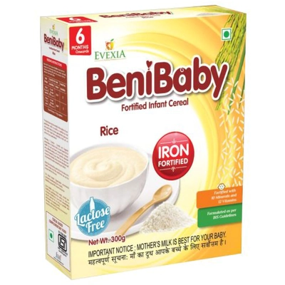 Benibaby Infant Cereal Rice for 6 Months Baby, 300 gm Refill Pack, Pack of 1