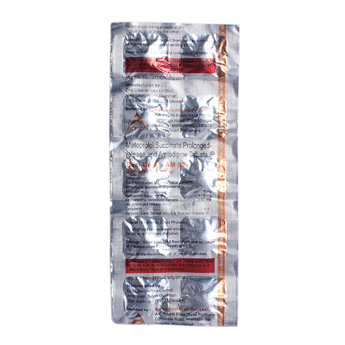 Best-Beta-AM 50 Tablet 10's, Pack of 10 TABLETS Best-Beta-AM 50 Tablet 10's, Pack of 10 TABLETS