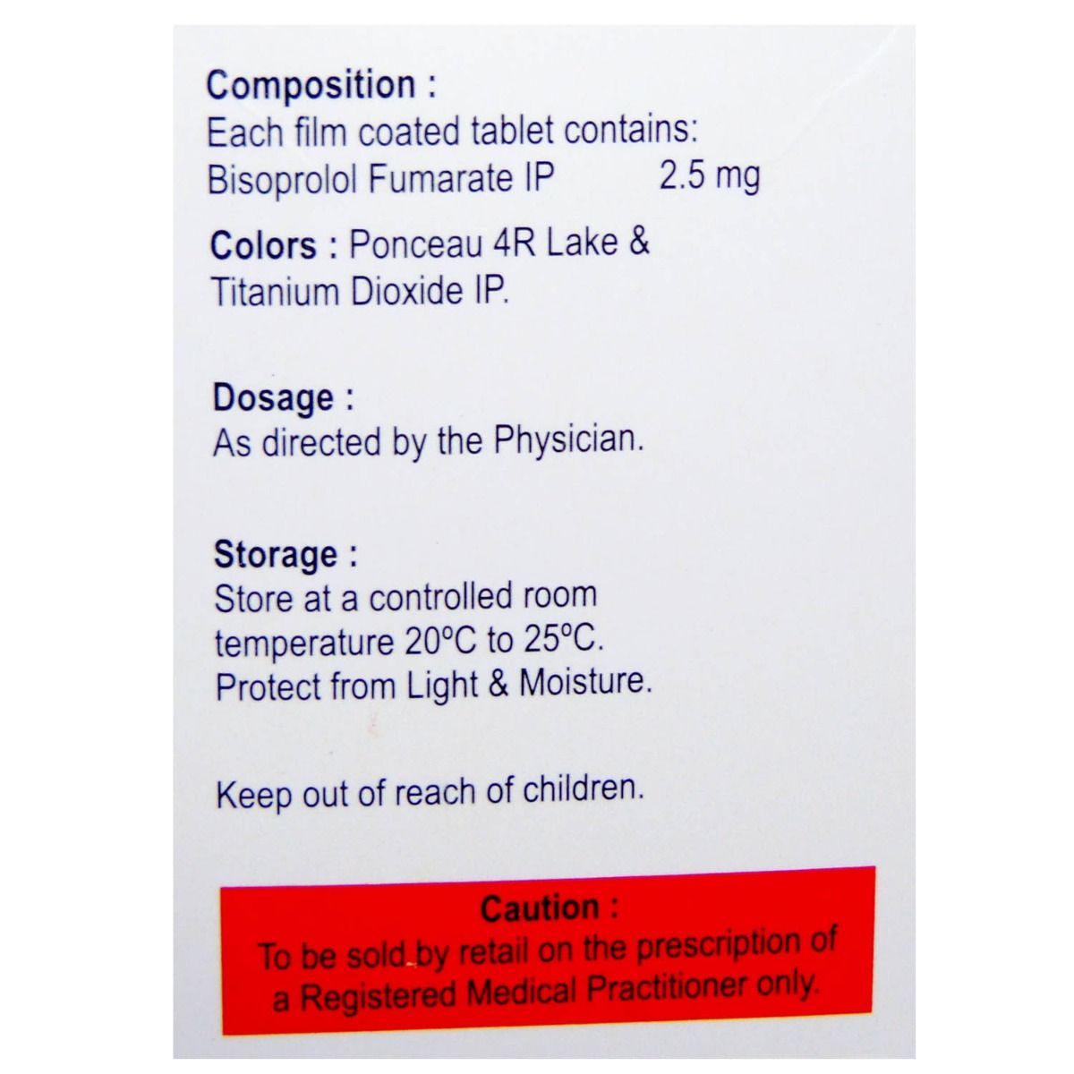 Besicor 2.5 Mg Tablet 15's Price, Uses, Side Effects, Composition 