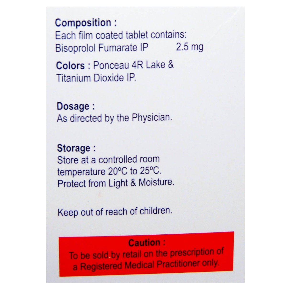 Besicor 2.5 mg Tablet 15's, Pack of 15 TabletS Besicor 2.5 mg Tablet 15's, Pack of 15 TabletS