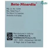 Beta-Nicardia Capsule 10's, Pack of 10 CapsuleS
