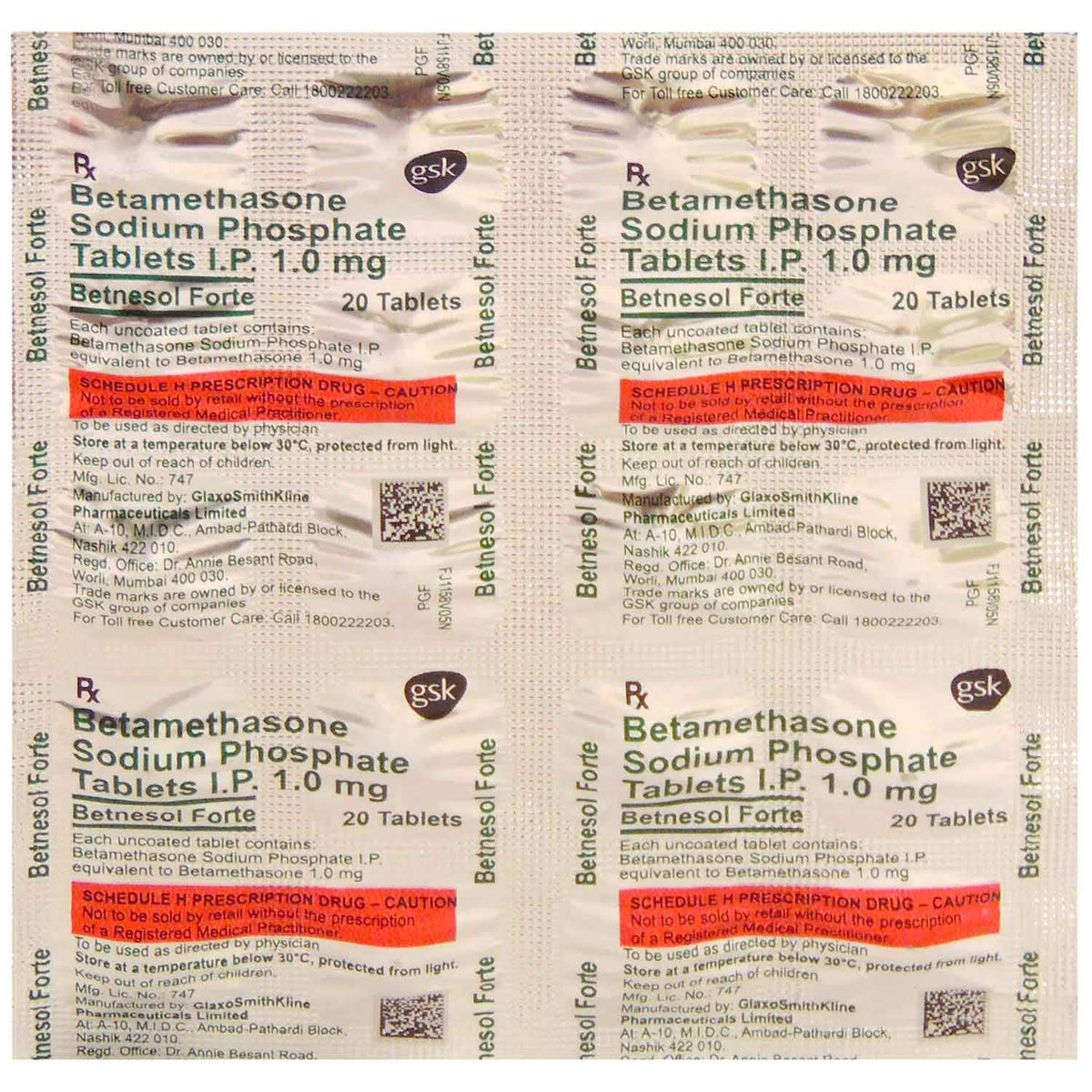 Betnesol Forte Tablet 20's Price, Uses, Side Effects, Composition