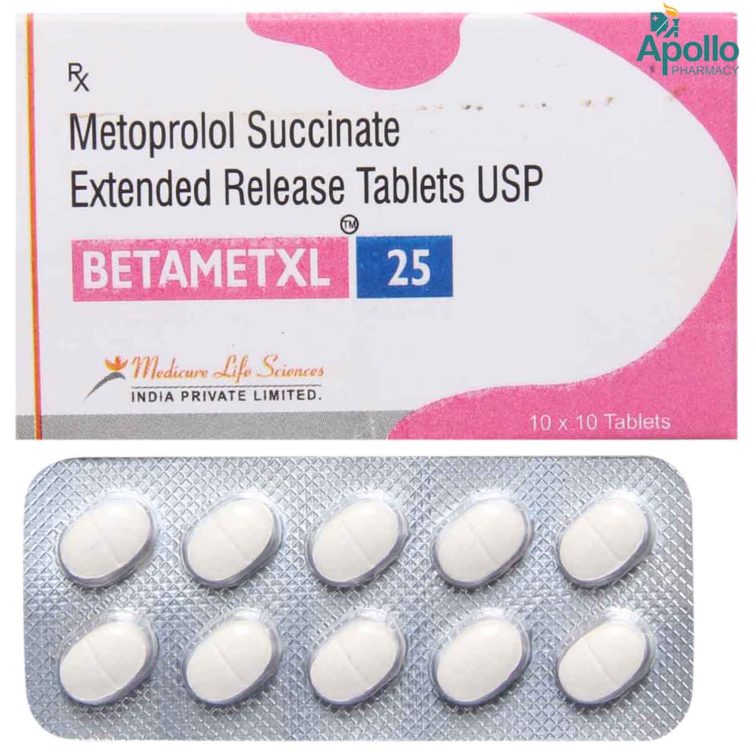 Beta Met XL 25 mg Tablet Uses, Side Effects, Price Apollo Pharmacy
