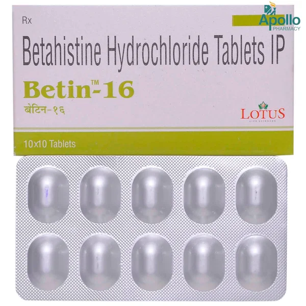 BETIN 16MG TABLET, Pack of 10 TABLETS